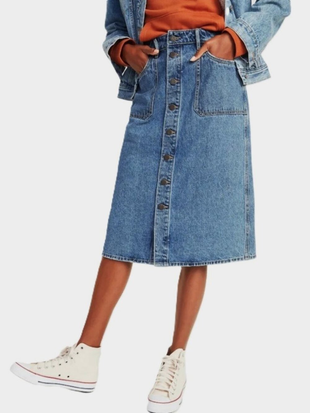 Old Navy Denim Midi Skirt